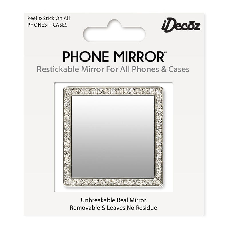 Phone Mirror Crystal Restickable for All Phones & Cases - Silver