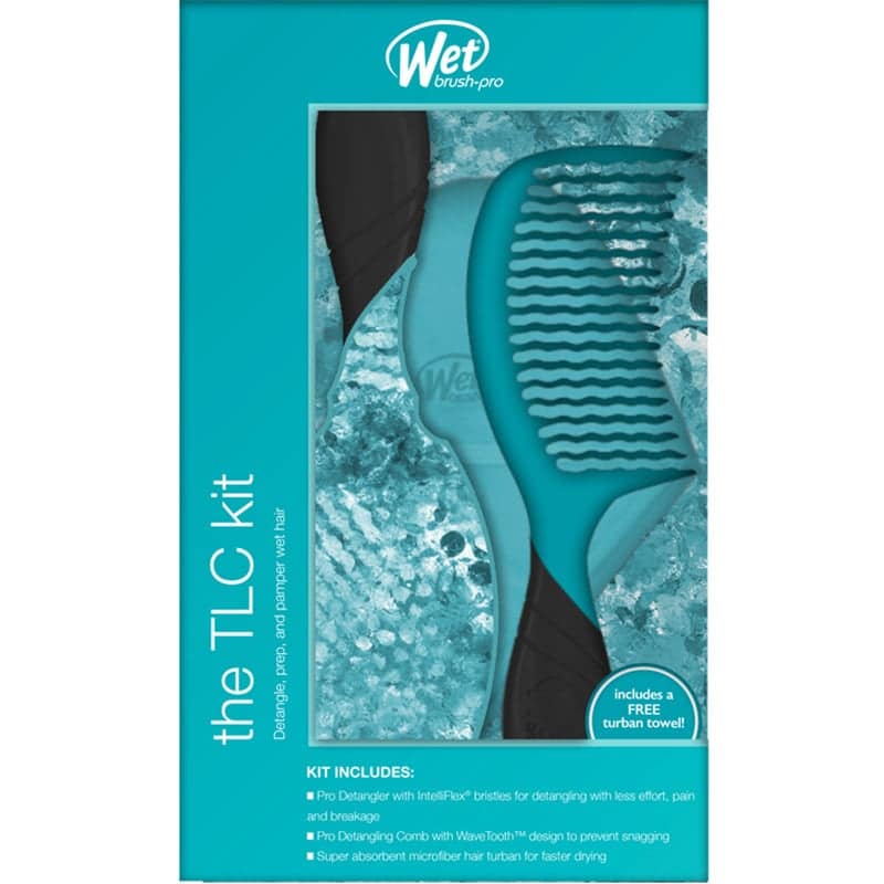 WetBrush Pro Detangler TLC Kit with Turban, Brush, Comb & Towel