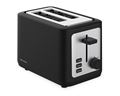 Mellerware Toaster 2 Slice Plastic Black Stainless Steel Trim 7 Heat Settings 760W