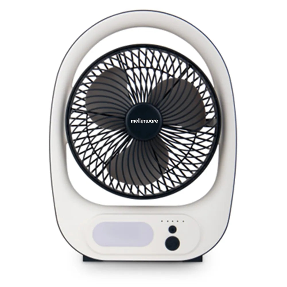 Mellerware Fan Usb Rechargeable Desktop Plastic White 18Cm Li-Ion 7W