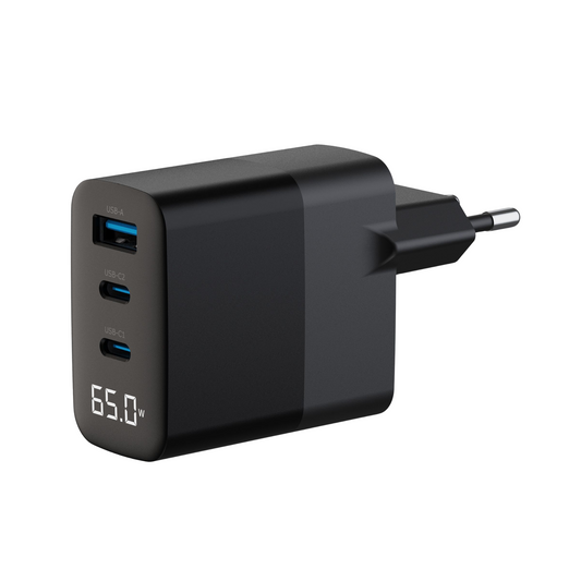 ASTRUM WATZ65G 65W PD WALL CHARGER 1A 2C LCD BK