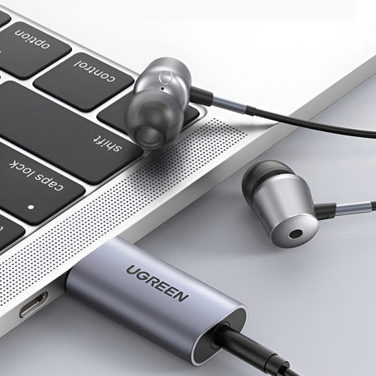 UGREEN CM383-80864 USB-A to 3.5mm Audio Jack External Sound Adapter – Silver