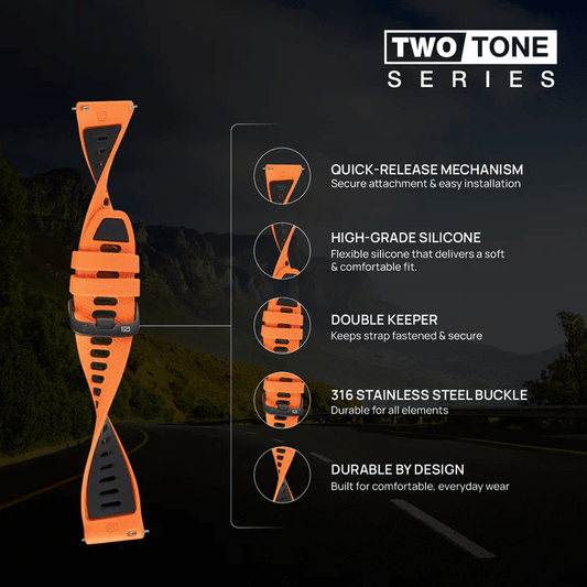 Forza Elite 22mm Quick Release 2 Tone – Strap Orange-Black