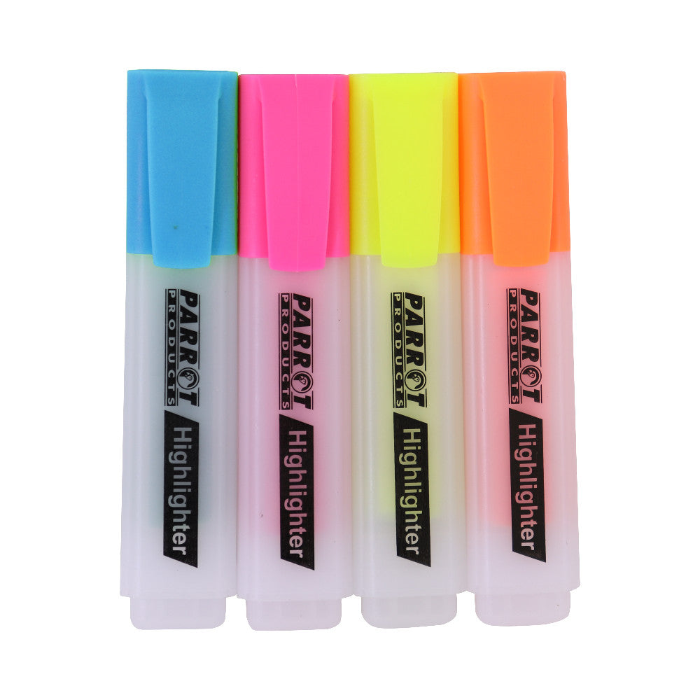 Parrot Highlighter Marker Pouch 4 (Yellow-Pink-Blue-Orange)