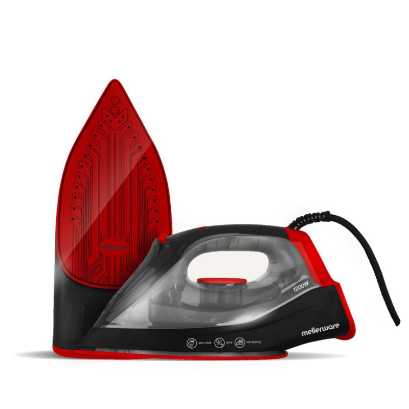 Mellerware Iron Steam / Dry Non-Stick Black 250Ml 1200W
