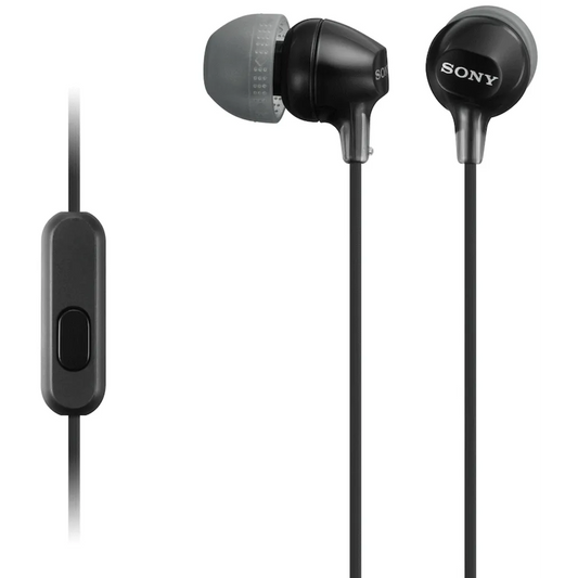 Sony MDR-EX15AP (Black) In-Ear Earphone with Mic for iPhone - Android - BlackBerry
