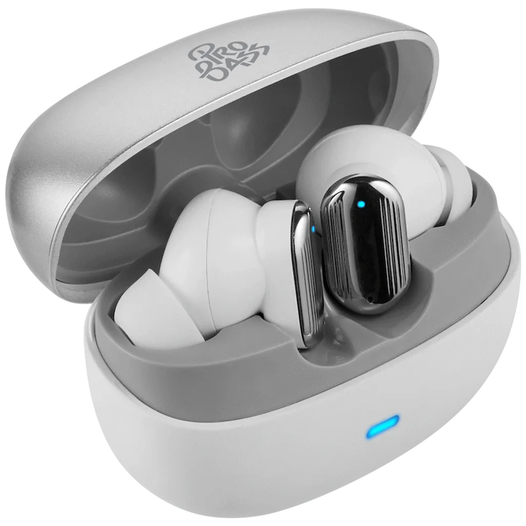 Pro Bass Flex Series TWS Earphone - White + Grey