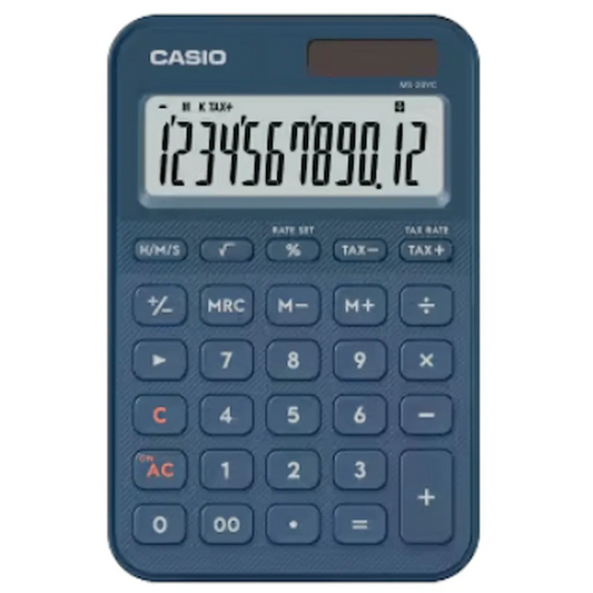 Casio MS-20YC-NY 12 Digit Desk Calculator Navy
