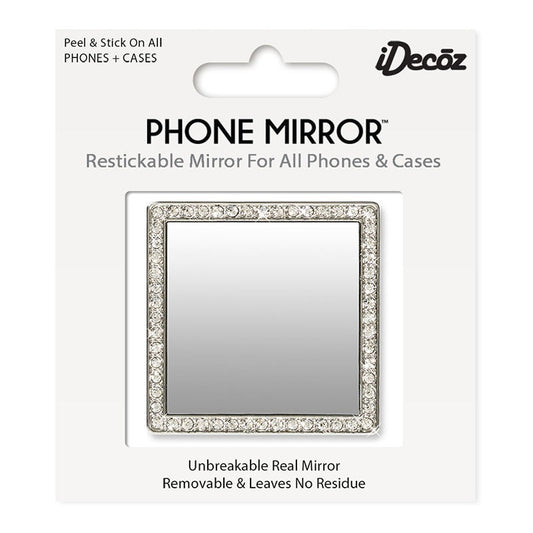 Phone Mirror Crystal Restickable for All Phones & Cases -  Silver