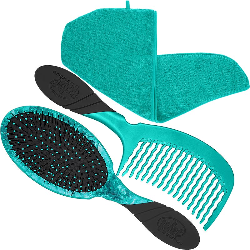 WetBrush Pro Detangler TLC Kit with Turban, Brush, Comb & Towel