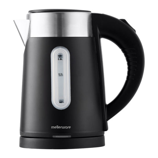 Mellerware Kettle Double Wall Cordless Stainless Steel Black 0.8L 800-900W