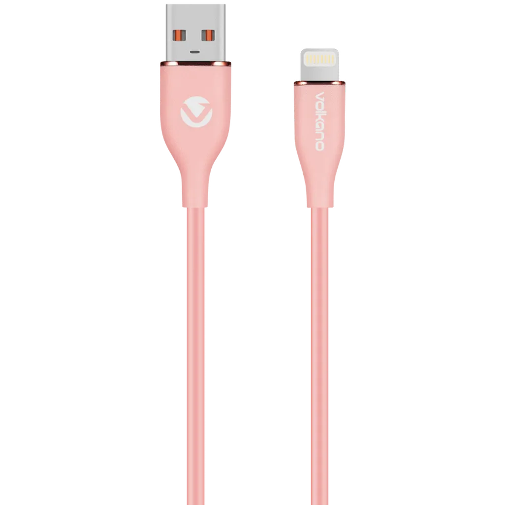 Volkano Flexi Series USB to MFI Lightning 1.5m 27w - Pink