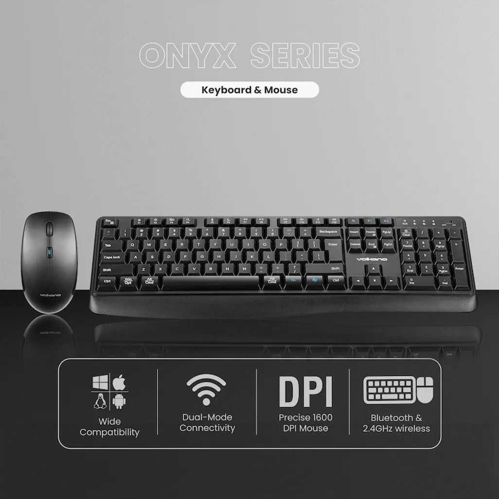 Volkano Onyx Keyboard and Mouse Combo With Dual mode BT
