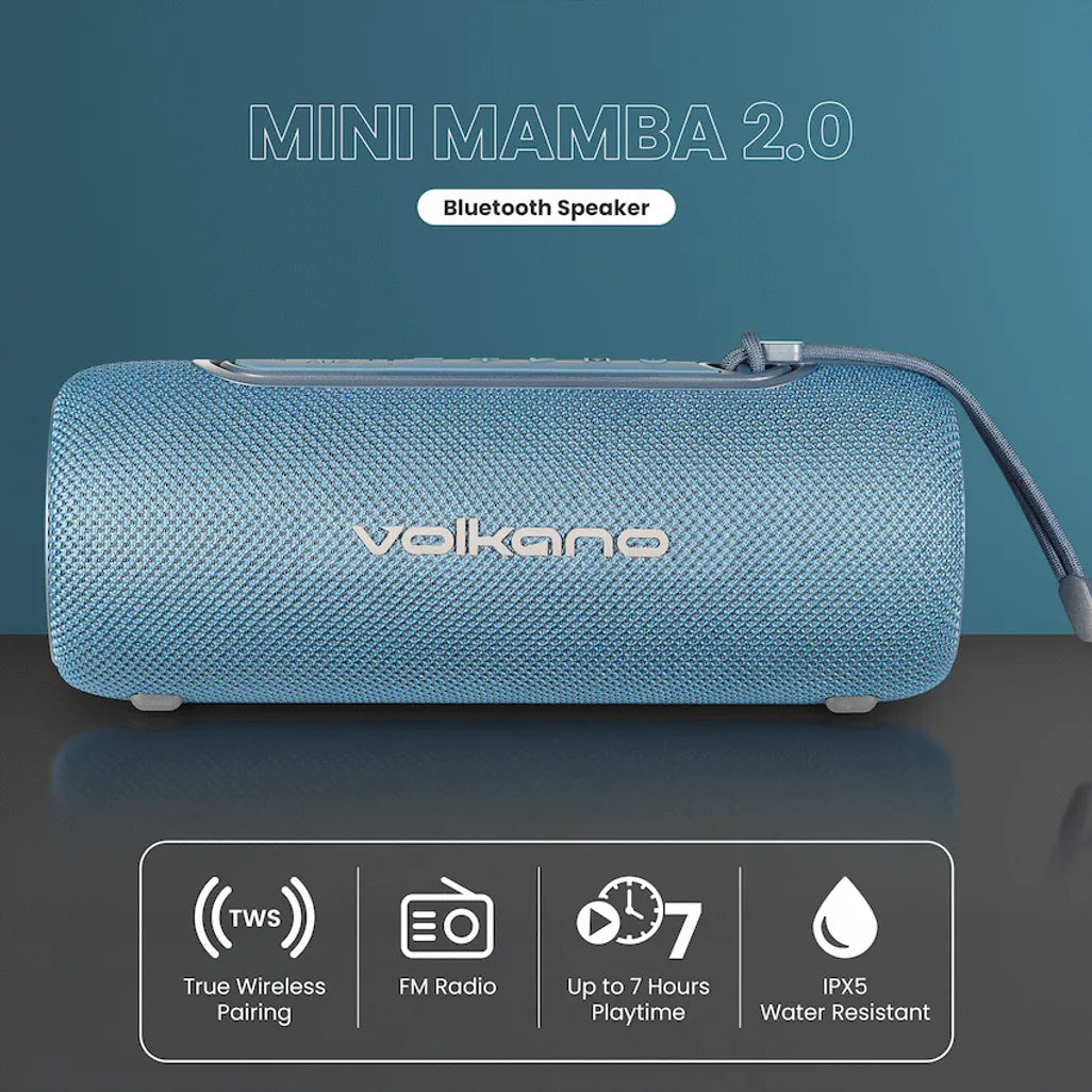 Volkano Mini Mamba 2.0 Series Bluetooth Speaker - Blue