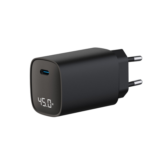 ASTRUM WATZ45L 45W PD WALL CHARGER USB-C LCD BK