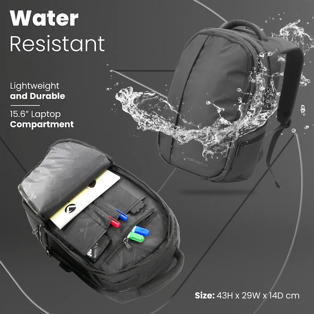 Volkano Midtown 15.6 inch Laptop Backpack - Black