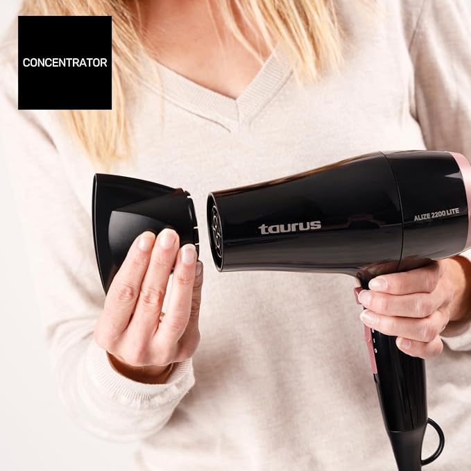 Taurus Hair Dryer Dc Motor Plastic Black 2 Speed 2200W "Alize 2200 Lite