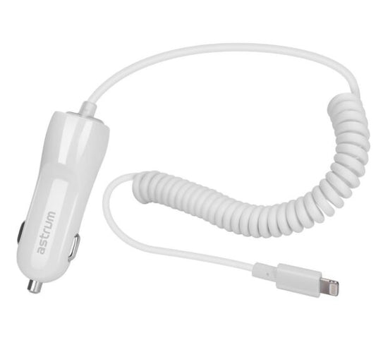 ASTRUM C390 8 pin Lightning MFI Car Charger – White