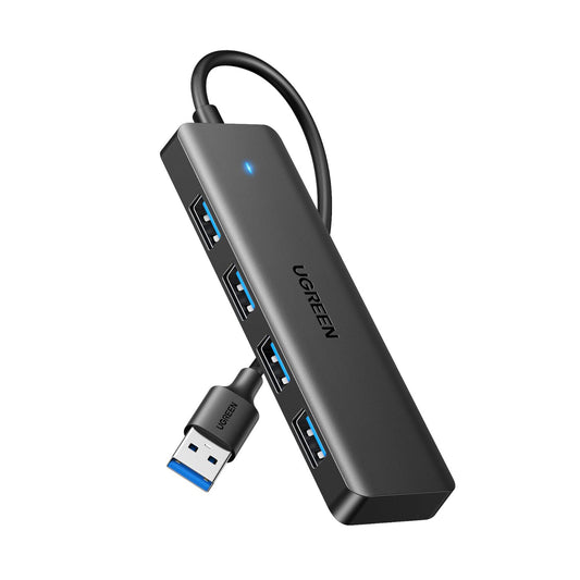 UGREEN 4-in-1 USB 3.0 Hub – High-Speed 5Gbps Data Transfer – Grey