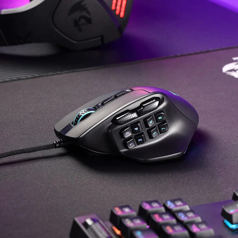 REDRAGON Aatrox 6200DP RGB MMO Gaming Mouse – Black