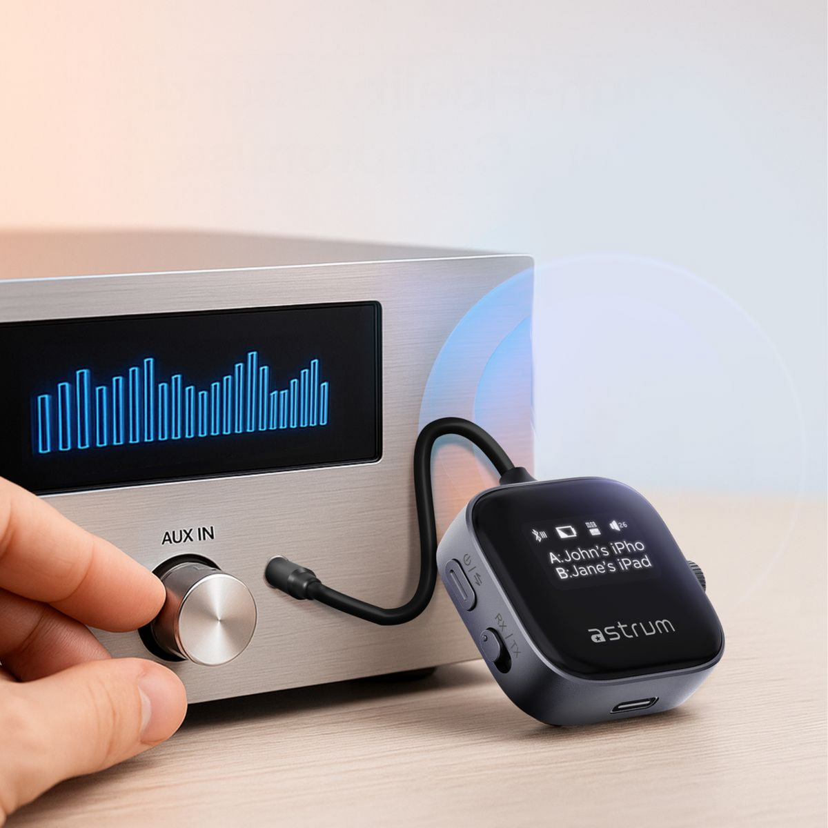 Multi-Device Wireless Audio Transmitter & Receiver, AUX – BT300