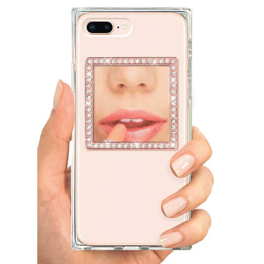 Phone Mirror Crystal Restickable for All Phones & Case - Rose Gold