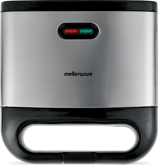 Mellerware 800W 2 Slice Non-Stick Black Sandwich Maker