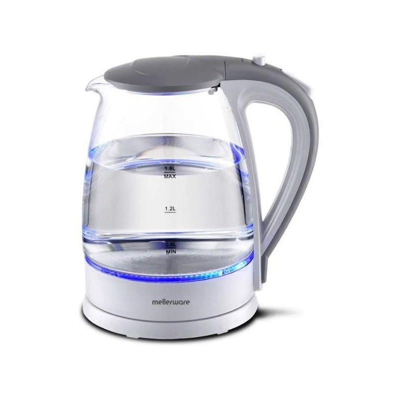 Mellerware Kettle 360 Degree Cordless Glass White 1.8L 2200W