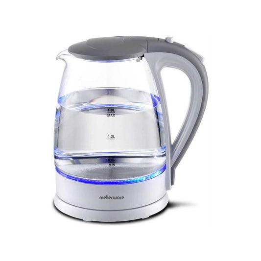 Mellerware Kettle 360 Degree Cordless Glass White 1.8L 2200W