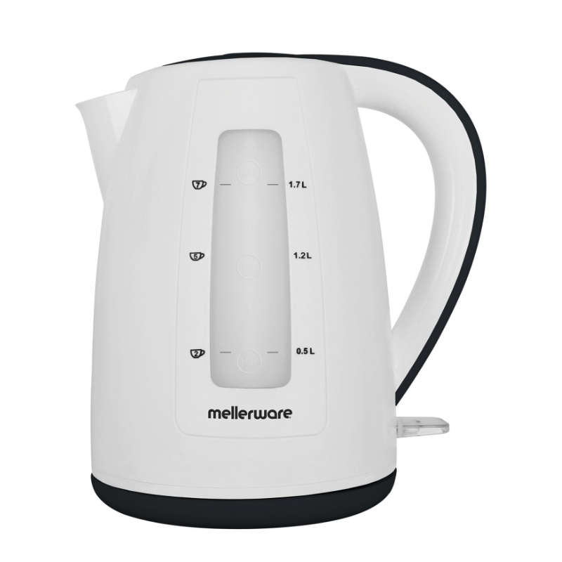 Mellerware Kettle 360 Degree Cordless Plastic Black & White 2.0L 2200W