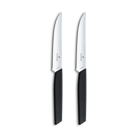 Victorinox Swiss Modern Black Pizza Steak Knife 2 Piece Set