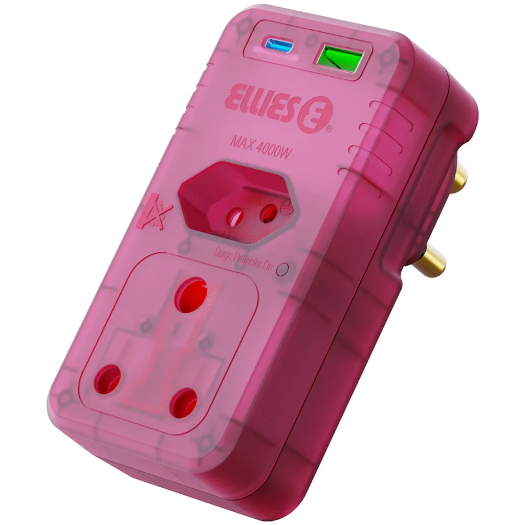Ellies 2 Way High Surge Adaptor with PD20W USB-C + USB - RD