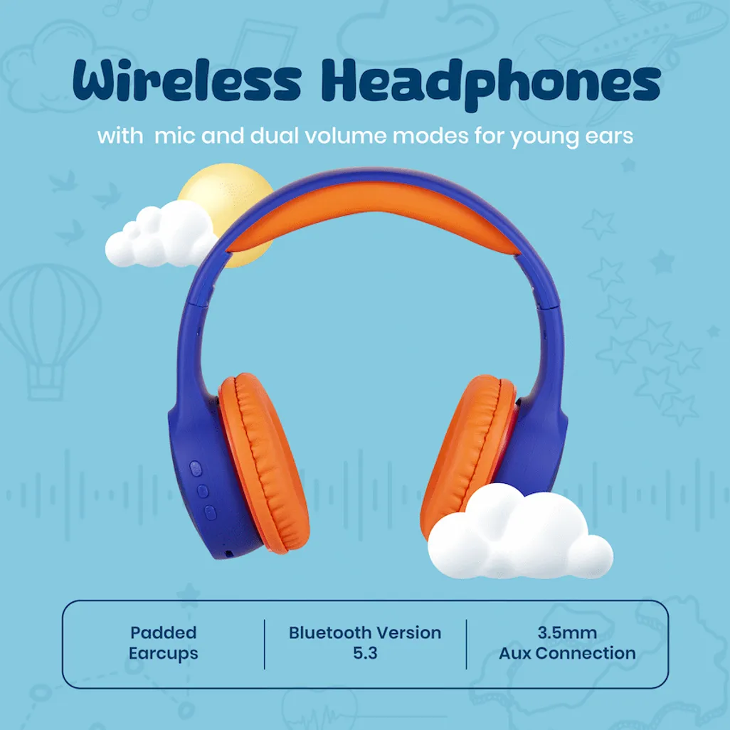 Volkano Atlas Bluetooth Padded Headphones with dB Switch Function - Image 2