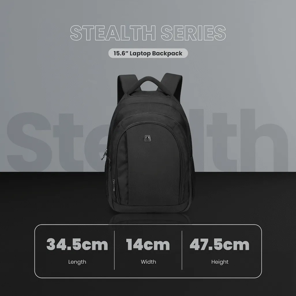 Volkano Stealth 15.6 inch Laptop Backpack-Black - Image 3