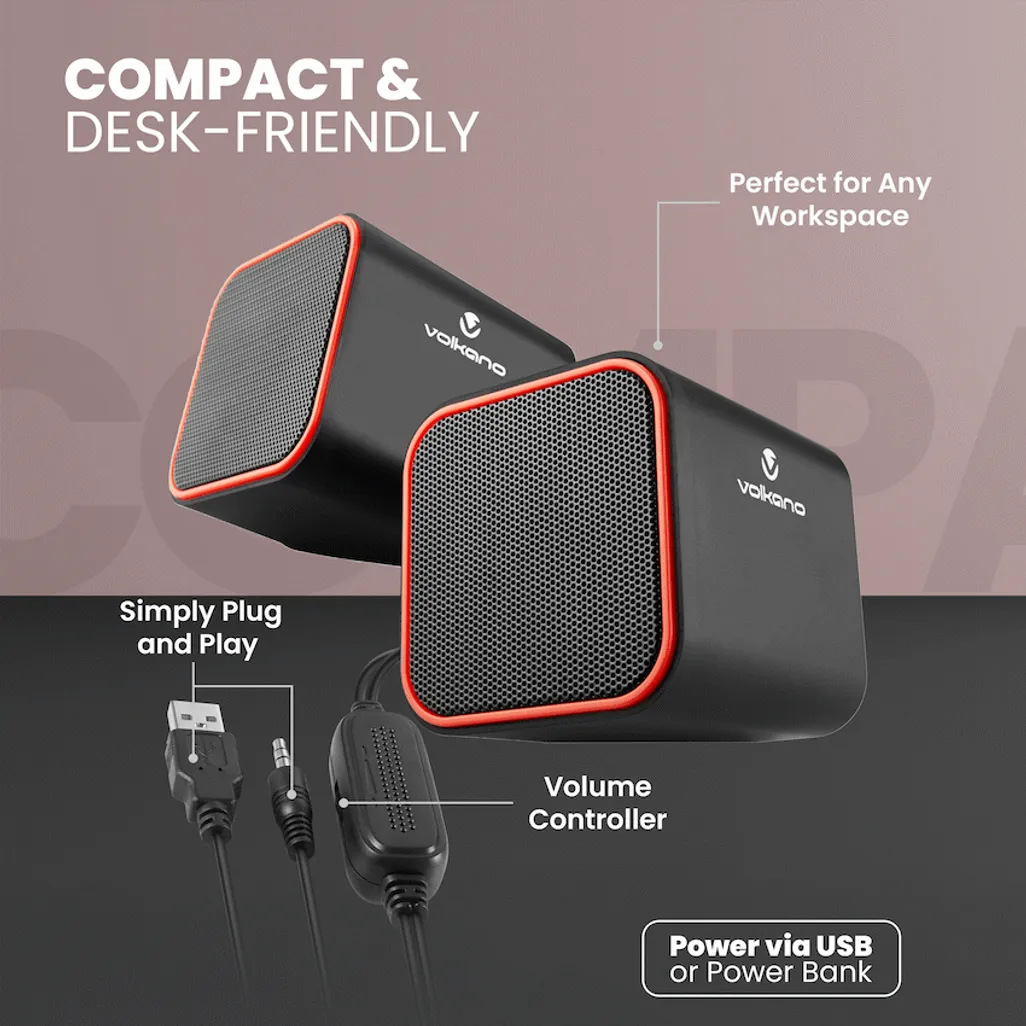 Volkano Diamond Series USB Speaker-Red - Image 2