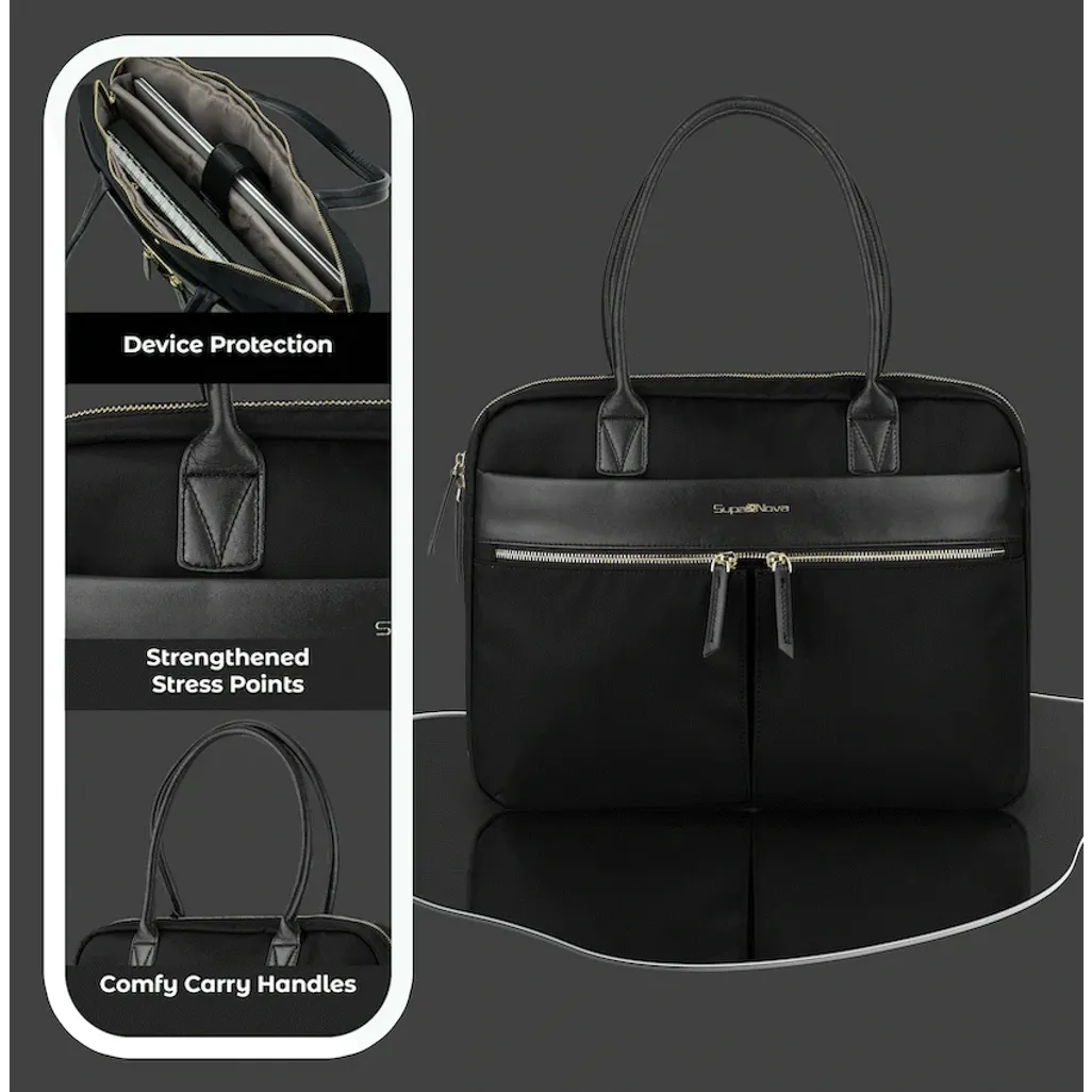 SupaNova Sienna 14.1' Ladies Laptop Bag-Black - Image 4