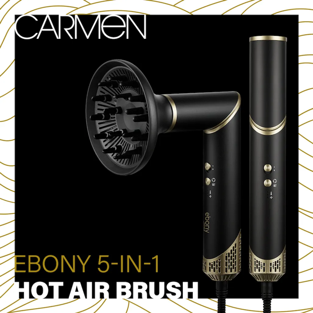 Carmen 5-in-1 Hot Air Brush-Ebony - Image 2